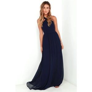Lulu's Dresses - Lulu's "Air of Romance" navy long gown dress Lulu's Dresses - Lulu's "Air of Romance" navy long gown dress
